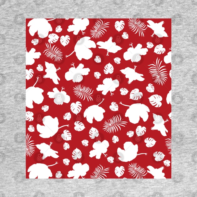 Hand drawn hibiscus floral seamless pattern by GULSENGUNEL